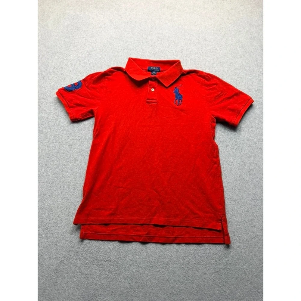 Polo Ralph Lauren Boys Red Big Pony Short Sleeve Polo Shirt XL 18-20